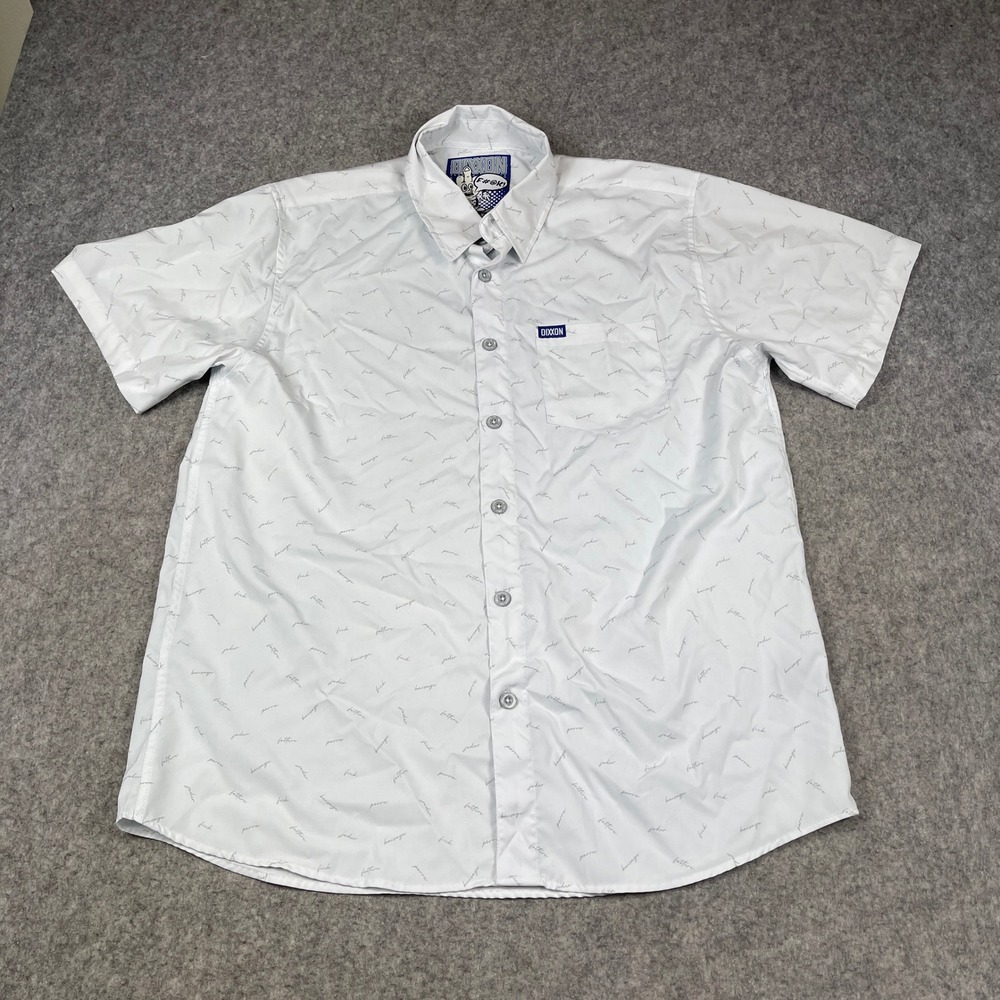 Dixxon Flannel Co The F Word D-Lite Short Sleeve Button Up Shirt White Large